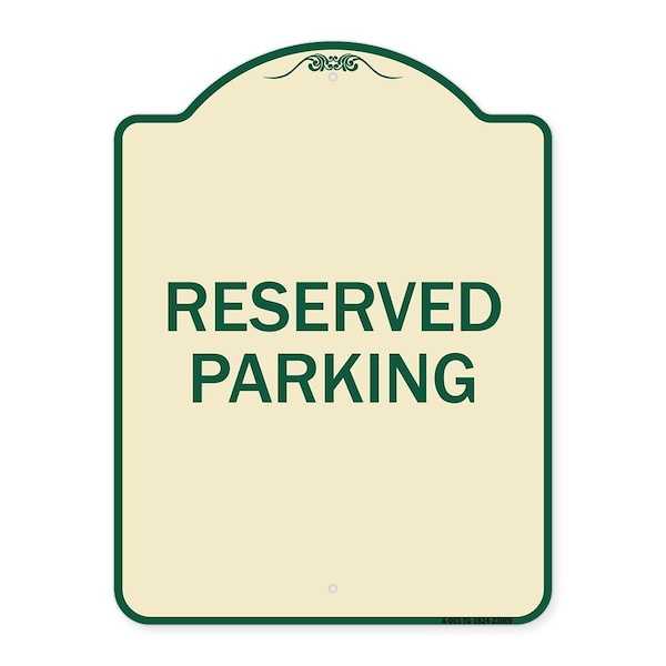 Signmission Designer Series Reserved Parking, Tan & Green Heavy-Gauge Aluminum Sign, 24" x 18", TG-1824-23009 A-DES-TG-1824-23009 - main